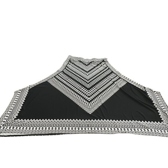 Chico's Skirt Size 1 M Black White Geometric Pattern Long Maxi Pull On Women - Picture 4 of 13